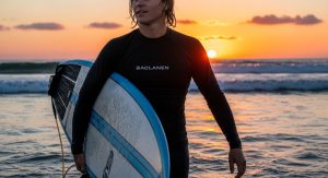 Close-up of rash guard fabric texture