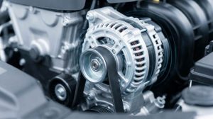 High power car audio system connected to vehicle charging components
