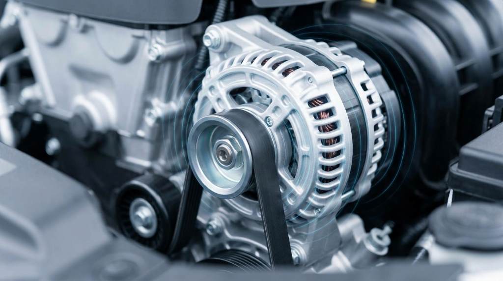 High power car audio system connected to vehicle charging components