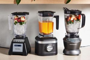 Compact kitchen blender with smoothie ingredients ready for everyday food preparation.