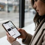 Luxury shopper in Chicago verifying designer bag authenticity
