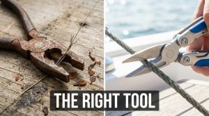 A side-by-side comparison of a cheap rusted tool and a premium fishing multi-tool.