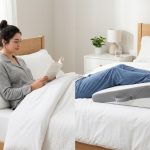 Premium orthopedic wedge pillow propped on a modern bed with neutral linens.