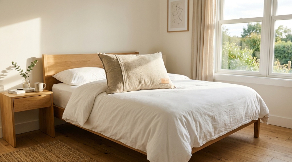 Premium buckwheat pillow on a modern California bed
